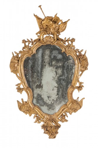 Pair of carved and gilded wooden appliques, Venice mid-18th century