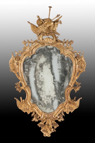 Mirrors, Trumeau  - Pair of carved and gilded wooden appliques, Venice mid-18th century