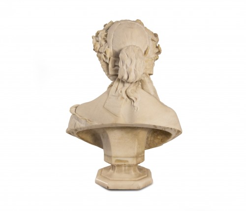 Francesco Romano (1833-1875) Jeune fille à la couronne de fleurs - Antichità Giglio