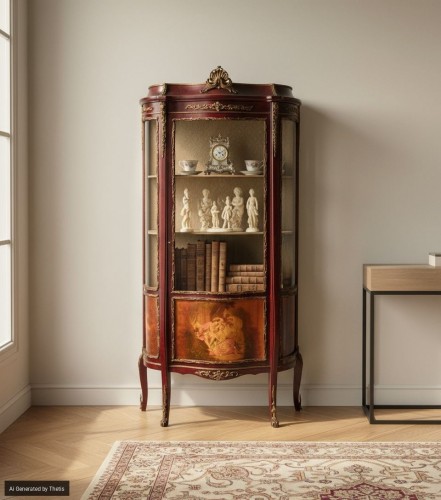 19th century - Mahogany display cabinet, France second half of the 19th century
