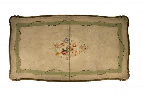 Mobilier Table & Guéridon - Table en bois sculpté doré et laqué, Lombardie XIXe siècle