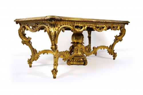 Table en bois sculpté doré et laqué, Lombardie XIXe siècle - Antichità Giglio