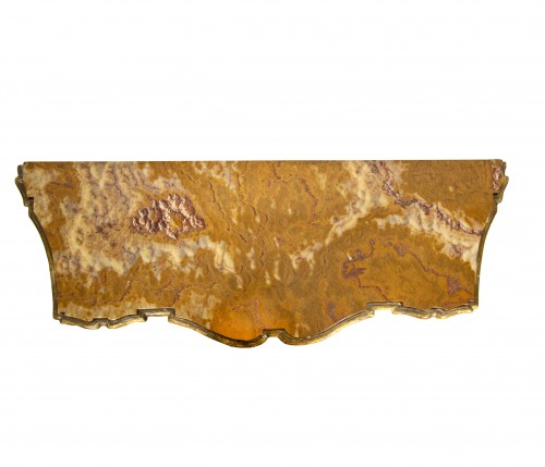 18th century - A carved and gilded wooden console table, 18th century