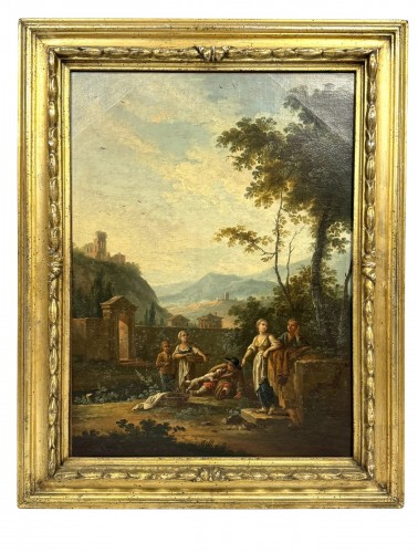 Landscape with Genre Scene, Italy 18th century