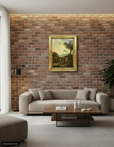 Paintings & Drawings  - Landscape with Genre Scene, Italy 18th century