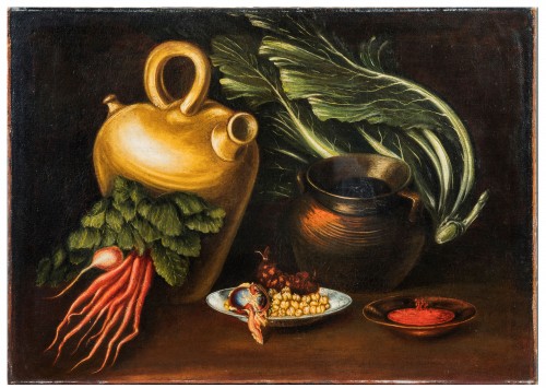 Paire de Natures mortes - Ecole lombarde du XVIIIe XIXe siècle - Tableaux et dessins Style 