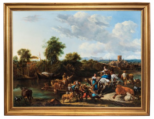 Nicolas Berchem (1620 - 1683),The crossing of the river of the shepherds with the herds