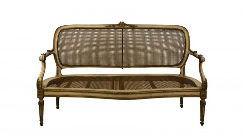 Lacquered and gilded wooden sofa, late 18th century