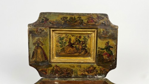 Boîte en bois laqué polychrome de arte povera, Venise XVIIIe siècle - Antichità Giglio
