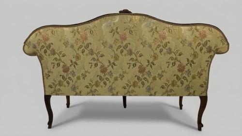 Sièges Canapé & Mobilier de Salon - Canapé à dossier incurvé en noyer, Lombardie XVIIIe siècle
