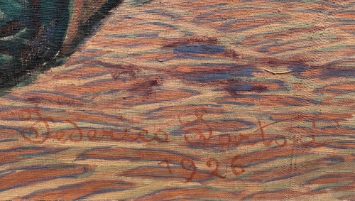 Paintings & Drawings  - Federico Sartori (1865 - 1938), Michelangelo at Piazza del Duomo in Pietrasanta, 1926