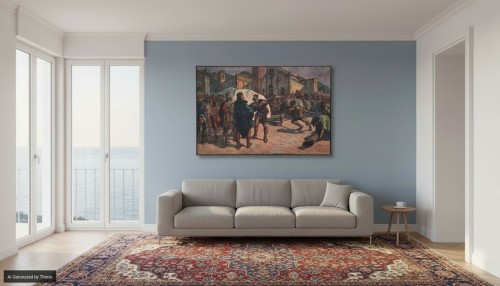 Federico Sartori (1865 - 1938), Michelangelo at Piazza del Duomo in Pietrasanta, 1926 - 