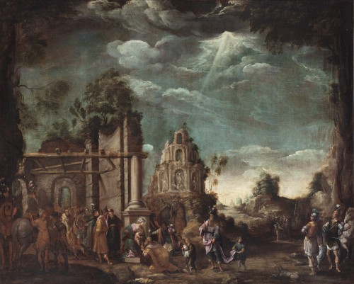 Adoration of the Magi among classical ruins, Domenico Carpinoni (1566 - 1658) - Paintings & Drawings Style 