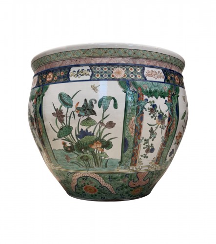 Aquarium en porcelaine polychrome, Samson Paris XIXe siècle
