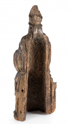 Holy Bishop Blessing, Italy 17th century - Sculpture Style 