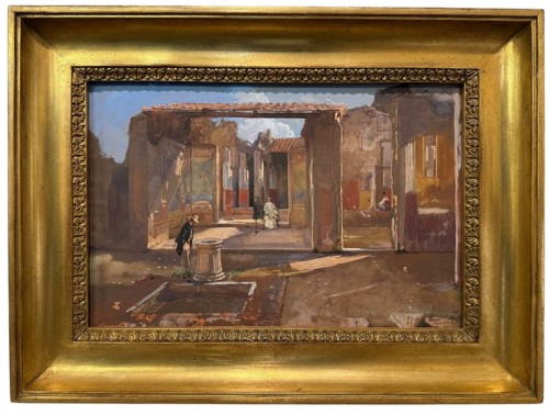 Giacinto Gigante (1806 - 1876), Visite aux fouilles de Pompéi, Maison de la Chasse Antique, 1861