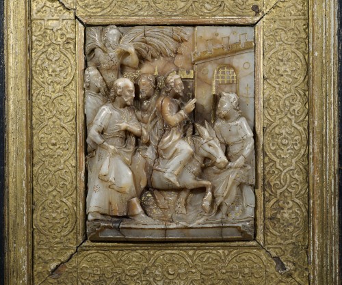 Paire de plaques en Albaâre de Malines début 17e - Louis XIII