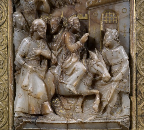 Louis XIII - Paire de plaques en Albaâre de Malines début 17e