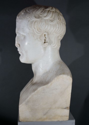 XIXe siècle - Giacomo Spalla (1775-1834) - Buste de Napoléon Marbre signé et daté 1806