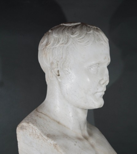 Antiquités - Giacomo Spalla (1775-1834) - Buste de Napoléon Marbre signé et daté 1806