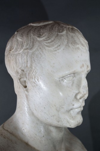 Antiquités - iNapoleon Marble Bust - Giacomo Spalla (1775-1834) Signed and Dated 1806