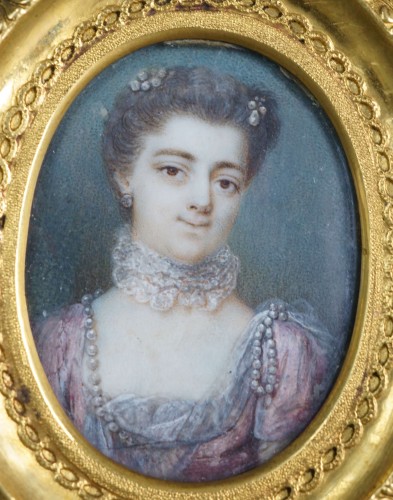 Portrait Miniature de Lady Henrietta Louisa Fermor (1698-1761) 18e - Objets de Vitrine Style 