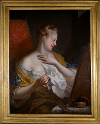 XVIIIe siècle - Portrait de Dame de qualité à sa toilette - Ignaz Stern (1679-1748) 