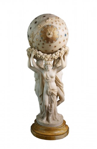 Monumental Empire Marble Clock by Jean-Joseph Lepaute