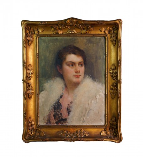 Antoine Calbet (1860-1942) Portrait Signed And Dated 1896