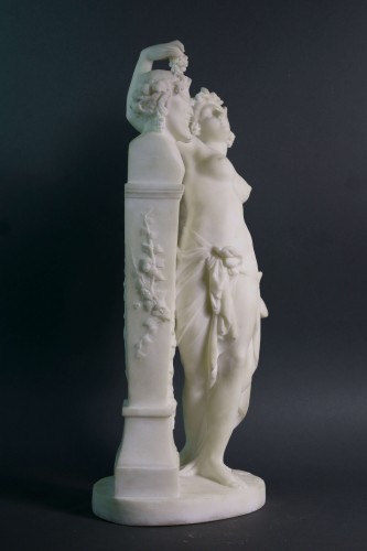 Sculpture  - the Offering To Bacchus, 19th Marble Group  After Carrier-belleuse