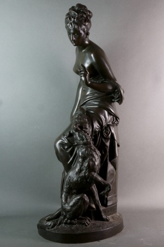 Sculpture  - Albert Ernest Carrier-Belleuse (1824-1887) Diane, Imposing Bronze Group