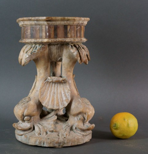 17th Marble Fountain Project With Three Dolphins - Louis XIV