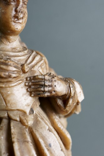 Antiquités - 17th Saint Mary Magdalene Mechelen Alabaster Sculpture