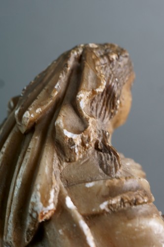 Antiquités - 17th Saint Mary Magdalene Mechelen Alabaster Sculpture