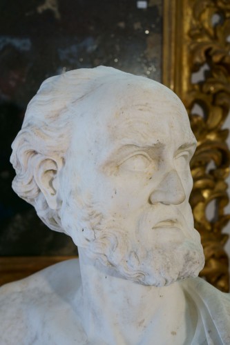 18th Imposing Italian Marble Diogenes Bust  - Sculpture Style Louis XIV