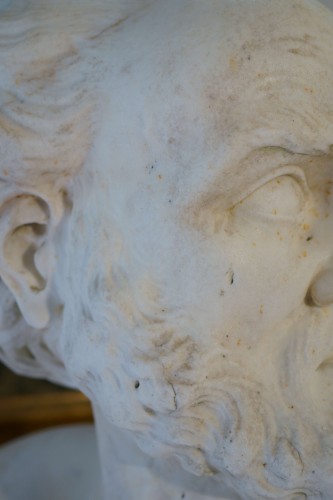 XVIIIe siècle - Diogéne, imposant buste en marbre  du 18e siècle