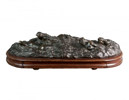 Art Nouveau Bronze Sculpture  "The Naiads" signed C. Santomaso and dated 1914