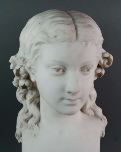 Antonio Giovanni Lanzirotti (1839-1911) Buste en Marbre - Sculpture Style Napoléon III
