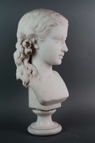 Sculpture Sculpture en Marbre - Antonio Giovanni Lanzirotti (1839-1911) Buste en Marbre