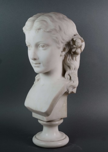 XIXe siècle - Antonio Giovanni Lanzirotti (1839-1911) Buste en Marbre