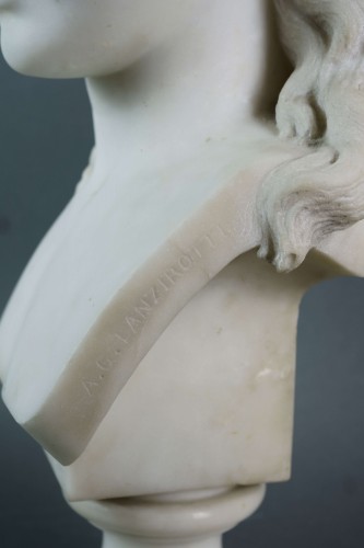 Antiquités - Antonio Giovanni Lanzirotti (1839-1911) Buste en Marbre