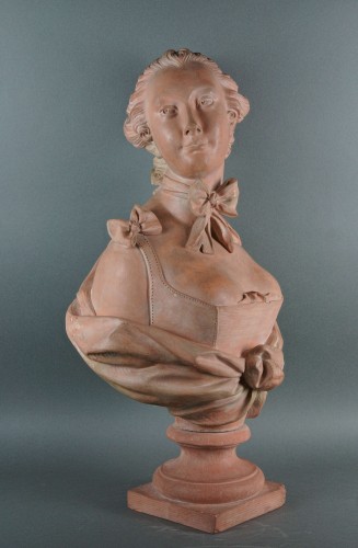 Sculpture Sculpture en Terre cuite - Buste de Dame en terre cuite  du 18e siècle