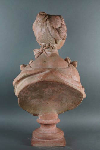 XVIIIe siècle - Buste de Dame en terre cuite  du 18e siècle