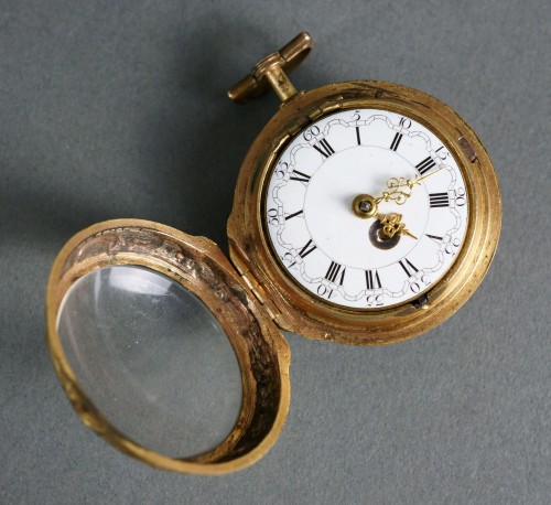 XVIIIe siècle - Jas Shearwood, London - Montre de poche émaillé et doré 1789