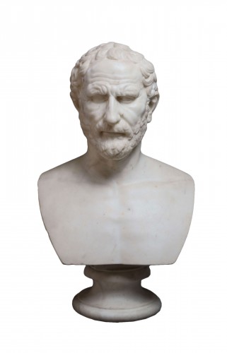 Leone Clerici (active in the 19th) Marble Bust of Demosthenes
