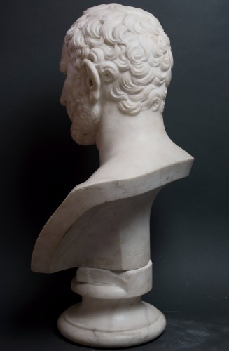 Antiquités - Leone Clerici (actif au 19e) Buste en Marbre de Démosthène