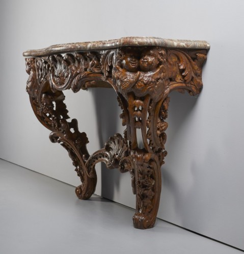 18th century - 18th Console in Natural Oak Wood 