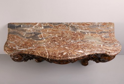 Louis XV - 18th Console in Natural Oak Wood 