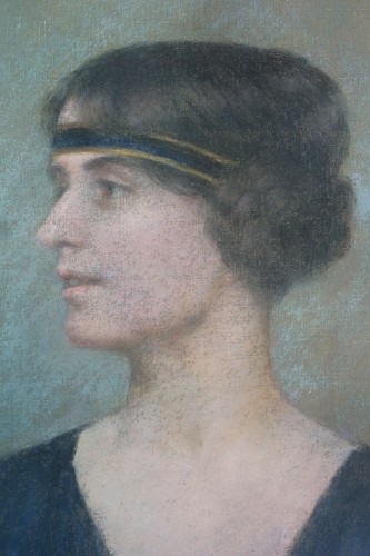 Pierre Carrier-Belleuse (1851-1931) Portrait de Vedette daté 1921 - Antichità San Felice