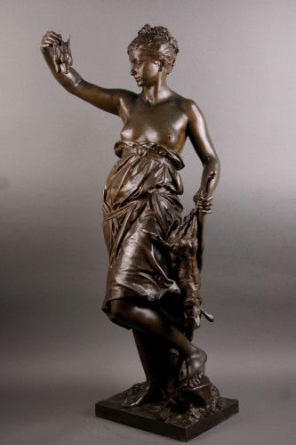La chasse - Louis-Ernest Barrias Ferdinand Barbedienne - Sculpture Style Napoléon III